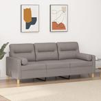vidaXL Driezitsbank met sierkussens 180 cm stof taupe, Huis en Inrichting, Zetels | Zetels, Verzenden, Nieuw