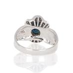 Zonder Minimumprijs - Ring - 18 karaat Witgoud Saffier -, Handtassen en Accessoires, Ringen, Nieuw