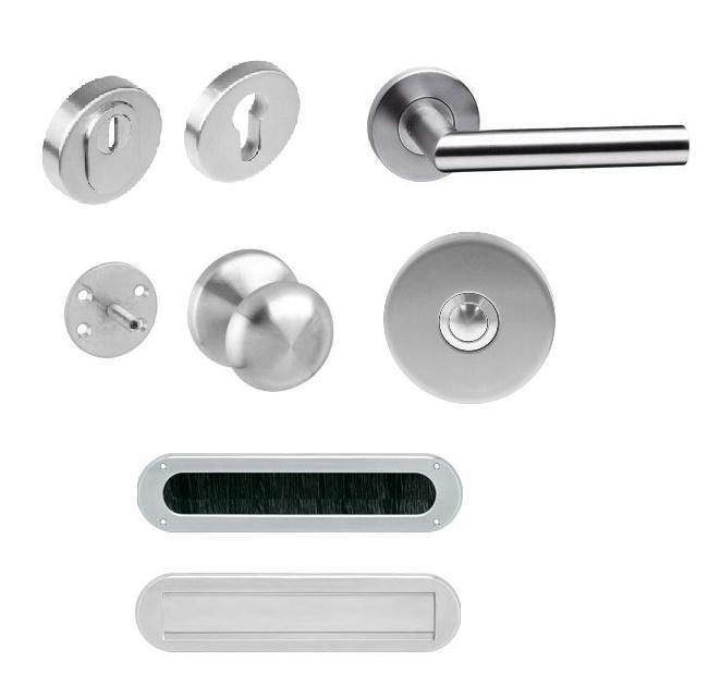 Intersteel voordeurset SKG3 ronde uitvoering, Doe-het-zelf en Bouw, Hang- en Sluitwerk, Klink of Kruk, Nieuw, Overige materialen