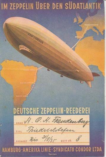 Empire allemand - Zeppelin  - Carte de vol colorée au format