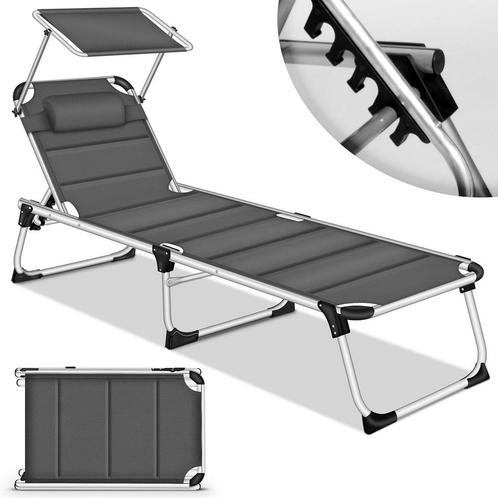 tillvex® Zonneligstoel met dak en hoofdkussen, tuinstoel, in, Huis en Inrichting, Woonaccessoires | Overige, Verzenden