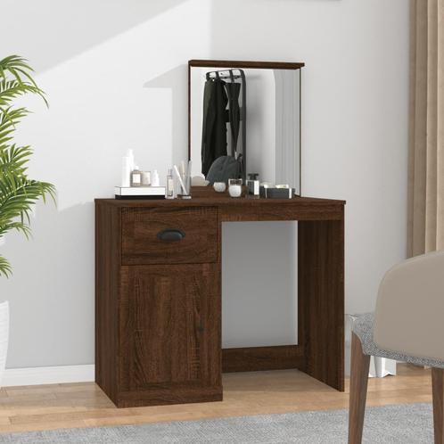 vidaXL Kaptafel met spiegel 90x50x132,5 cm bewerkt hout, Huis en Inrichting, Tafels | Kaptafels, Nieuw, Verzenden