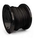 Staalkabel 3 mm 50 meter op katrol Zwart, Tuin en Terras, Verzenden, Nieuw