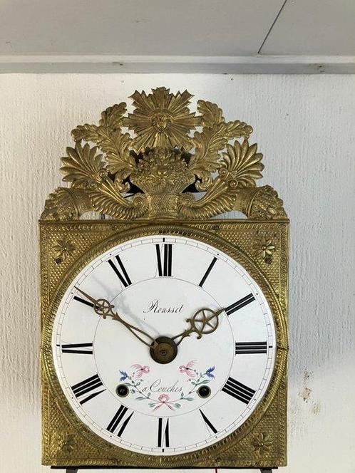 Horloge comtoise -  Antique Laiton - 1800-1850 - Dieu Soleil, Antiquités & Art, Antiquités | Horloges