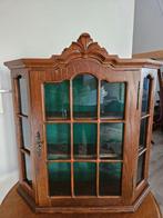 Kast - Eik - Vintage hang vitrinekast, Antiek en Kunst