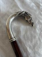 Wandelstok - Hout, Messing, zilver gelamineerd - Cavallo -, Antiek en Kunst