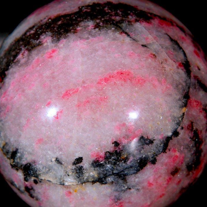 RARE!!! Kwartsbollen met roze toermalijn en lepidoliet. -, Verzamelen, Mineralen en Fossielen