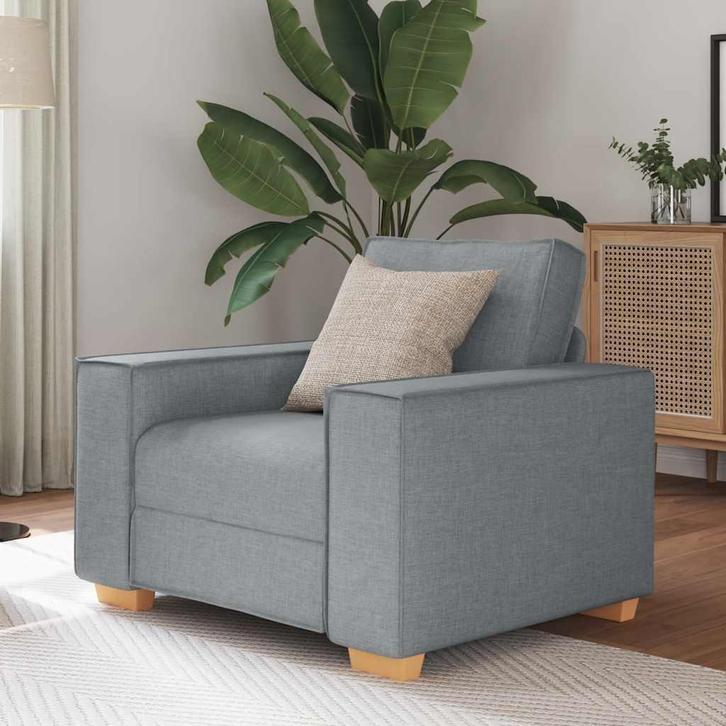 vidaXL Sofa Stoel Lichtgrijs 60 cm Stof, Huis en Inrichting, Zetels | Zetels, Nieuw, Verzenden