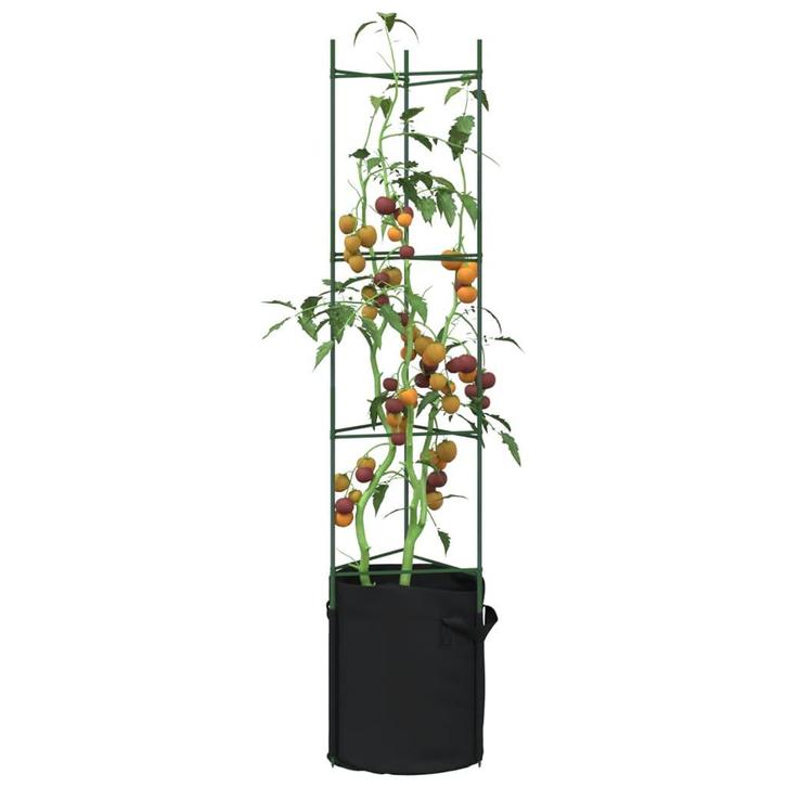 vidaXL Tomatenkooien met plantenzak 6 st 154 cm staal en, Tuin en Terras, Bloembakken en Plantenbakken, Nieuw, Verzenden