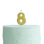 Gouden Kaars 8 Jaar Glitters 6cm, Hobby en Vrije tijd, Verzenden, Nieuw