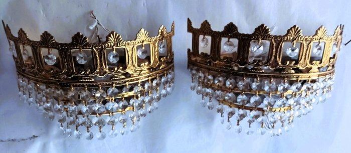 Wandlamp (2) - Verguld messing, Antiek en Kunst, Curiosa en Brocante