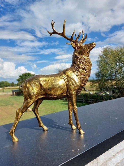 Beeld, hert staande 55 cm - 55 cm - polyresin, Antiek en Kunst, Kunst | Designobjecten