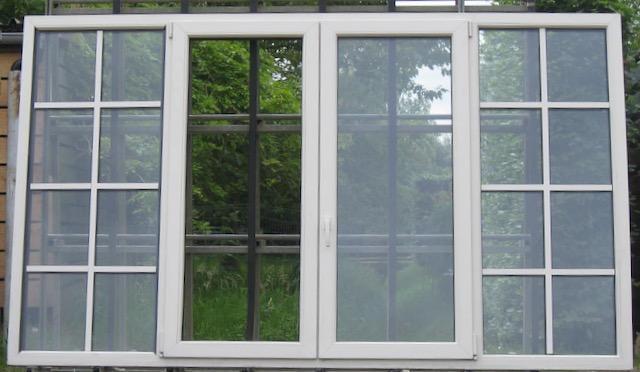 pvc raam , chassis , venster 283 x 168 creme / kwartsgrijs, Doe-het-zelf en Bouw, Raamkozijnen en Schuifdeuren, Inclusief glas