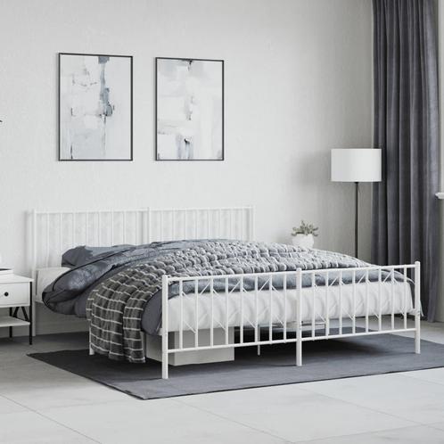 vidaXL Bedframe met hoofd- en voeteneinde metaal wit 180x200, Huis en Inrichting, Slaapkamer | Bedden, Nieuw, Verzenden