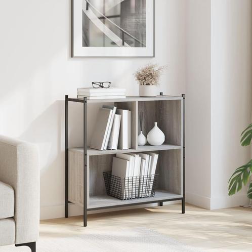 vidaXL Boekenkast 72x28x77,5 cm bewerkt hout grijs sonoma, Huis en Inrichting, Kasten | Boekenkasten, Nieuw, Verzenden