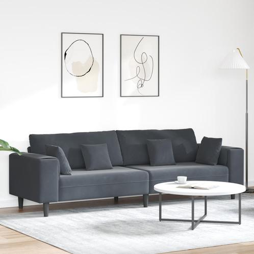 vidaXL Velvet Sofa met kussen met kussen Donkergrijs Fluweel, Huis en Inrichting, Zetels | Zetels, Nieuw, Verzenden