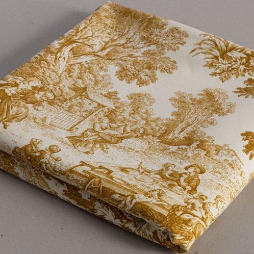 Exclusieve Toile de Jouy Ocra - 5 meter - Textiel - 500 cm -, Antiek en Kunst, Curiosa en Brocante