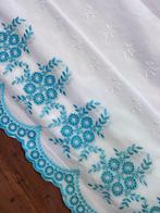 Precies weefsel Positano voor gordijnen met turquoise, Antiek en Kunst, Antiek | Tapijten, Tafelkleden en Textiel