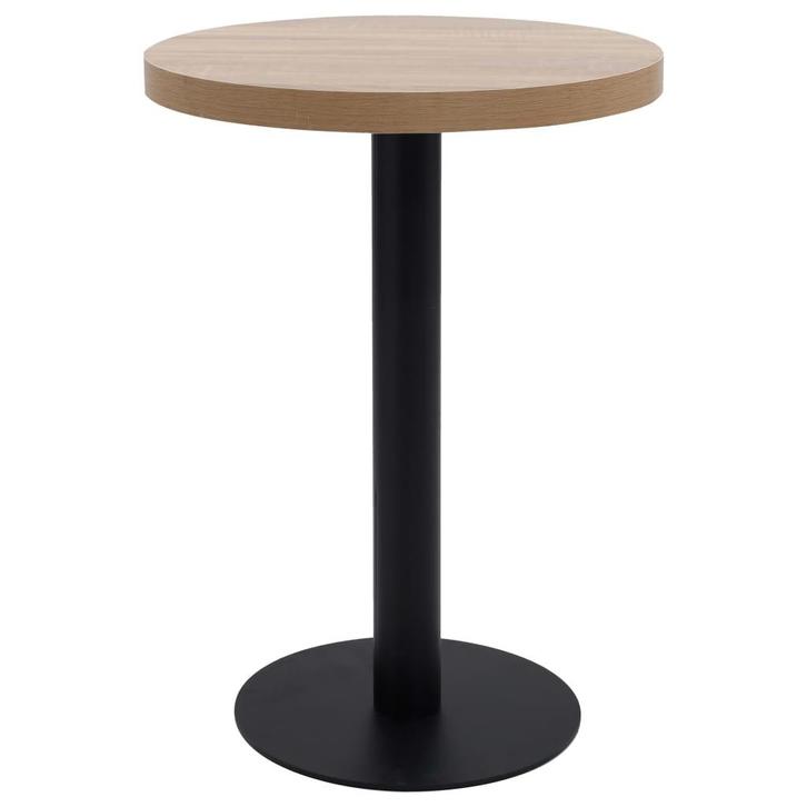 vidaXL Bistrotafel 60 cm MDF lichtbruin, Huis en Inrichting, Tafels | Eettafels, Nieuw, Verzenden