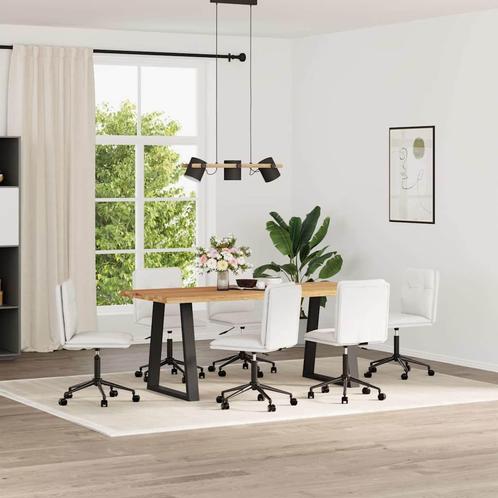 vidaXL Eetkamerstoelen 6 st kunstleer wit, Huis en Inrichting, Stoelen, Nieuw, Verzenden