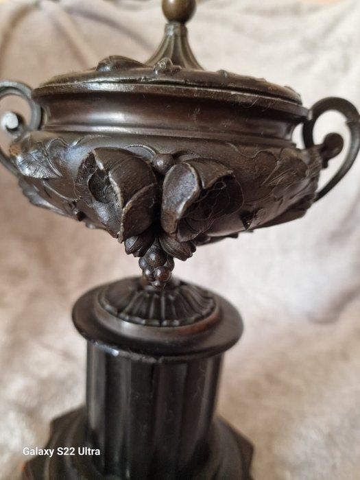 Cassolette - Messing, Mahoniehout, Antiek en Kunst, Antiek | Overige Antiek