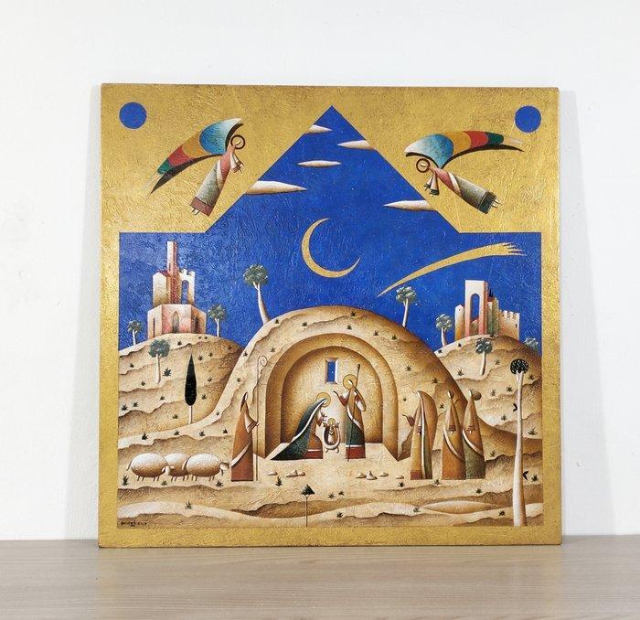 Carlo Mirabasso - Nativity, Antiek en Kunst, Kunst | Schilderijen | Modern