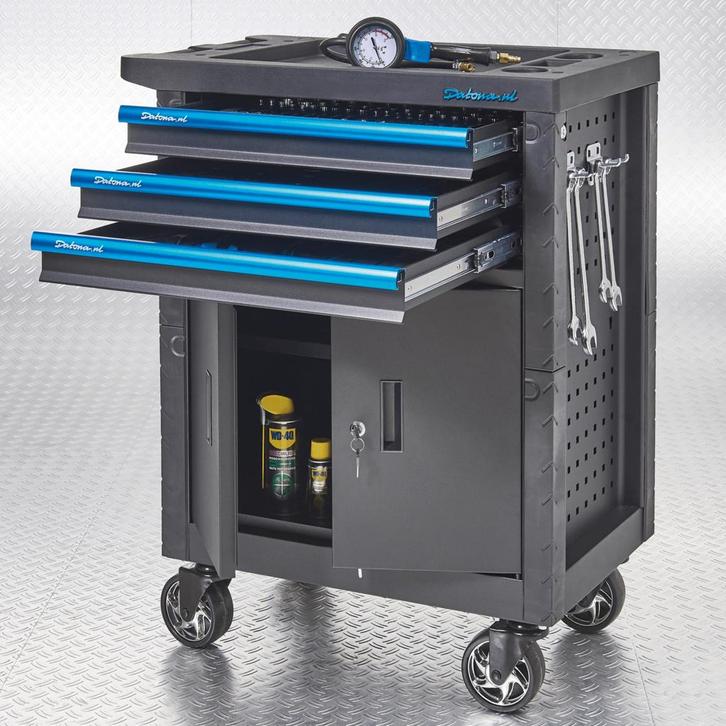 Datona Gereedschapswagen met 3 laden en kast - Datona - Mat, Doe-het-zelf en Bouw, Werkbanken, Ophalen of Verzenden