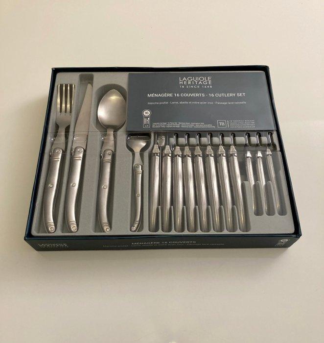 Laguiole Heritage - Bestekset (16) - Staal, Roestvrij staal, Antiquités & Art, Antiquités | Ustensiles de cuisine