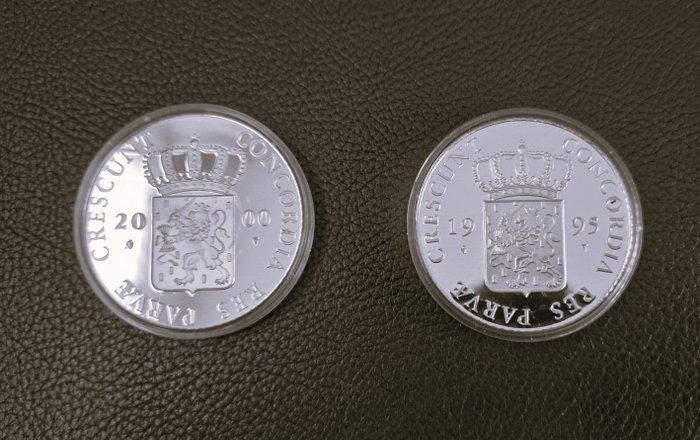 Nederland. Zilveren Dukaten 1995-2000, 2 stuks (Zonder, Postzegels en Munten, Munten | Nederland