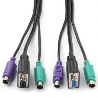 KVM kabel | 2 meter (VGA + 2x PS/2 naar VGA + 2x PS/2), Computers en Software, Pc- en Netwerkkabels, Verzenden