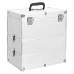 vidaXL Make-up koffer 37x24x40 cm aluminium zilverkleurig, Handtassen en Accessoires, Toilettassen, Verzenden, Nieuw