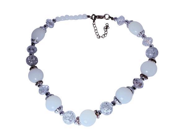 Veiling - Armband | Witte Jade & Craquelé Kristal, Bijoux, Sacs & Beauté, Bracelets