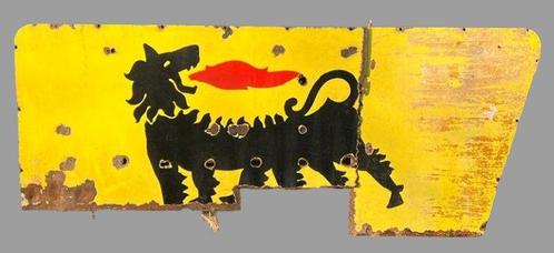 AGIP - Reclamebord - Metaal, Antiek en Kunst, Antiek | Wandborden en Tegels