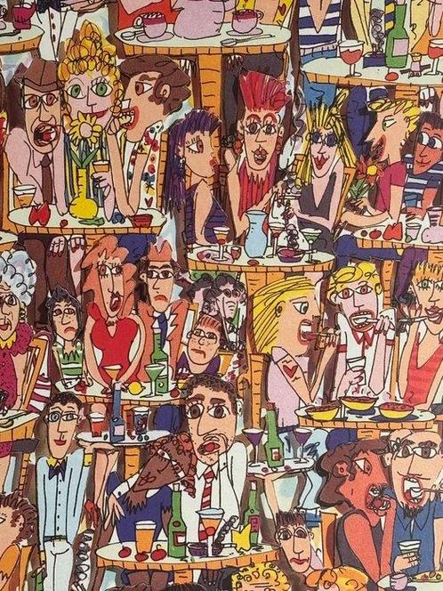 James Rizzi (1950-2011) - Café in Paris, Antiek en Kunst, Antiek | Overige Antiek
