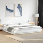vidaXL Bedframe met LED-verlichting bewerkt hout wit 180x200, Huis en Inrichting, Slaapkamer | Bedden, Verzenden, Nieuw