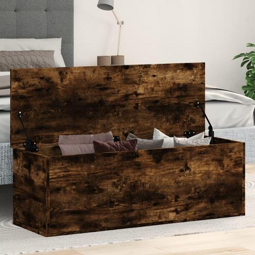 vidaXL Boîte de rangement chêne fumé 102x35x35 cm bois, Maison & Meubles, Armoires | Autre, Neuf, Envoi