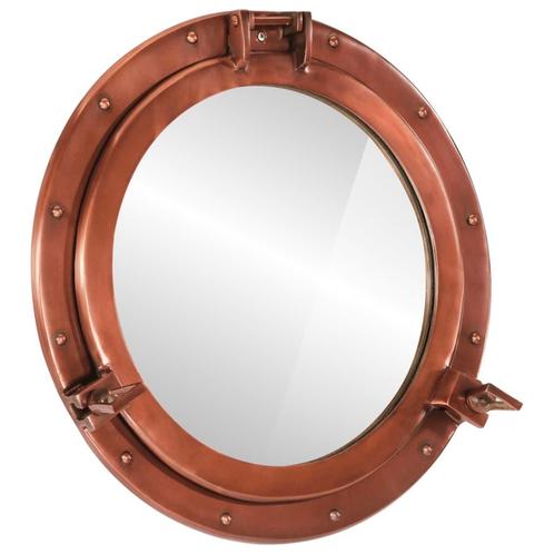 vidaXL Wandspiegel patrijspoort Ø50 cm aluminium en glas, Huis en Inrichting, Woonaccessoires | Spiegels, Nieuw, Verzenden