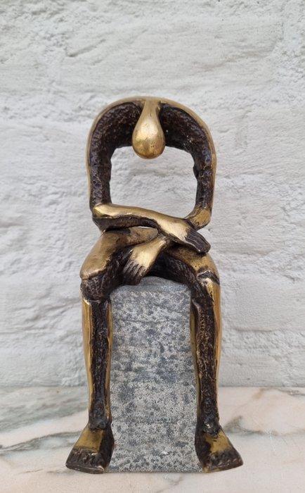 Beeldje - Emotioneel kunstwerk - abstracte rouw - Brons, Antiek en Kunst, Curiosa en Brocante