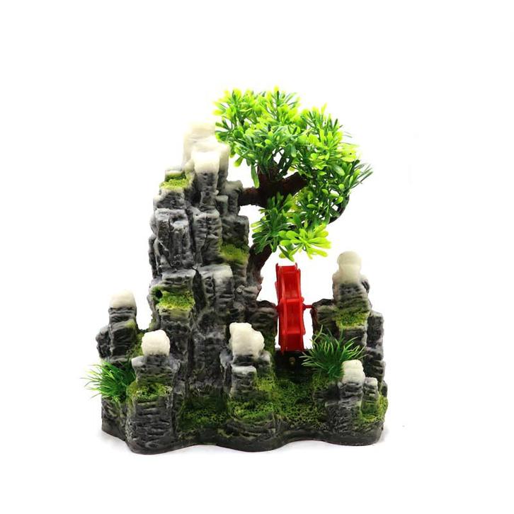 Ruïne met bonsai  waterrad en luchtaansluiting /  As-291, Dieren en Toebehoren, Vissen | Aquaria en Toebehoren, Gevuld zeewateraquarium