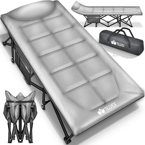 Tillvex® Campingbed - Veldbed - Ligbed - Kampeerbed - Grijs, Huis en Inrichting, Woonaccessoires | Overige, Verzenden