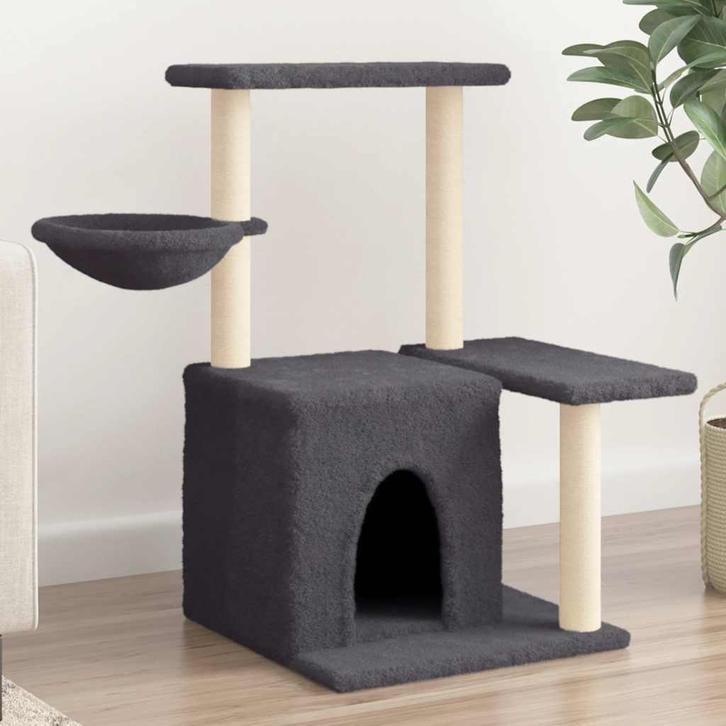 vidaXL Kattenmeubel met sisal krabpalen 83 cm donkergrijs, Dieren en Toebehoren, Katten-accessoires, Nieuw, Verzenden