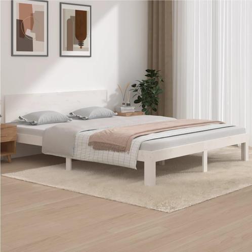 vidaXL Bedframe massief grenenhout wit 160x200 cm, Huis en Inrichting, Slaapkamer | Bedden, Nieuw, Verzenden