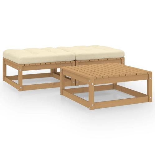 vidaXL 3-delige Loungeset met kussens massief grenenhout, Tuin en Terras, Tuinsets en Loungesets, Loungeset, Nieuw, Verzenden