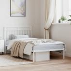 vidaXL Cadre de lit métal avec tête de lit blanc 100x190, Verzenden
