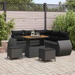 vidaXL Tuinbank Set 8 pcs Zwart poly rattan, Tuin en Terras, Tuinsets en Loungesets, Verzenden, Nieuw