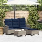 vidaXL 3-delige Tuinbankstel met kussens L-vormig poly, Tuin en Terras, Tuinsets en Loungesets, Verzenden, Nieuw