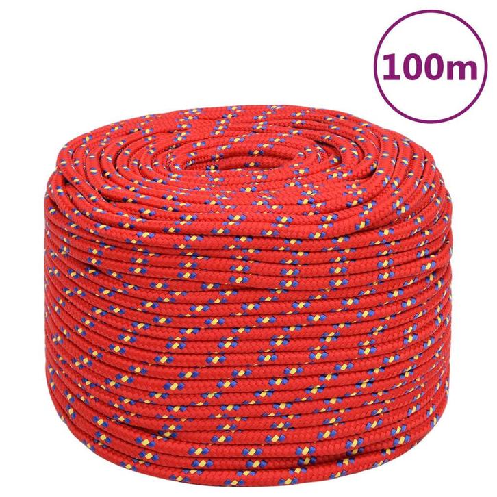 vidaXL Boottouw 10 mm 100 m polypropyleen rood, Doe-het-zelf en Bouw, IJzerwaren en Bevestigingsmiddelen, Nieuw, Verzenden