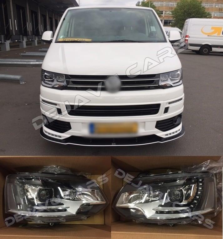 Bi Xenon Look LED Koplampen voor Volkswagen Transporter T5, Auto diversen, Tuning en Styling, Ophalen of Verzenden