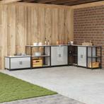 vidaXL Keukenopslag met plank met opslag Zilver 60 x 50 x 92, Verzenden, Nieuw