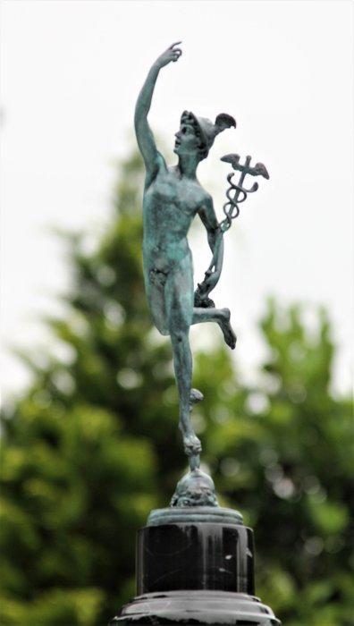 Sculpture, mercury - 43 cm - Bronze, Marbre, Antiquités & Art, Art | Objets design